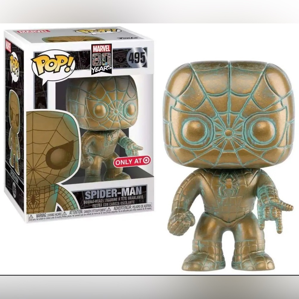 Marvel 80th Anniversary Bobblehead Spider-Man Pop! Figure - Black and Gray